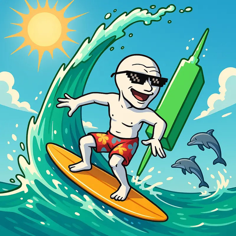 Summer Wojak surfing banner